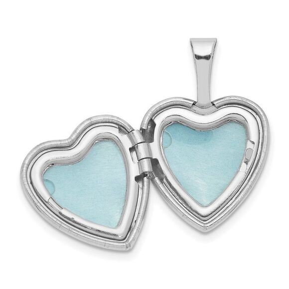 12mm Sister Diamond Heart Locket in Sterling Silver - Picture 4 of 6